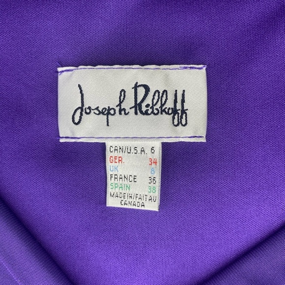 Joseph Ribkoff Purple Pleated V Neck Midi Dress Women’s 6 - Picture 13 of 13